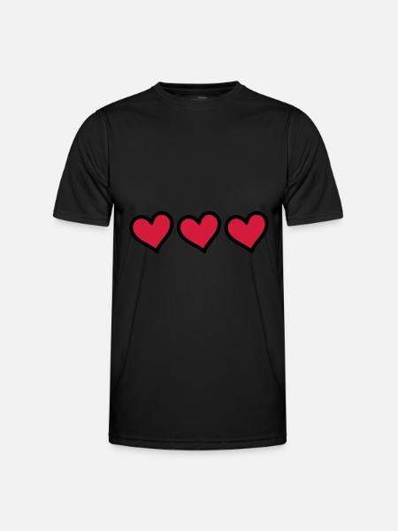 Herzen Symbole Liebe - Männer Funktions-T-Shirt - Schwarz