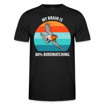 Bird Watching Bird Watching Birding Bird - Men's Functional T-Shirt - black - Front - AI Model Male 178 dark (178cm)