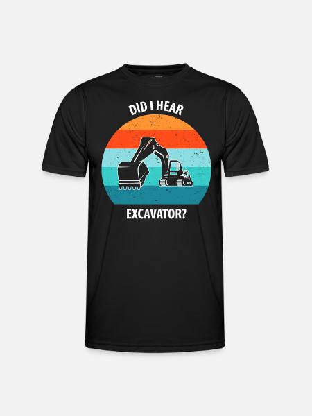 Bagger Baggerfahrer Baggerwagen - Männer Funktions-T-Shirt - Schwarz