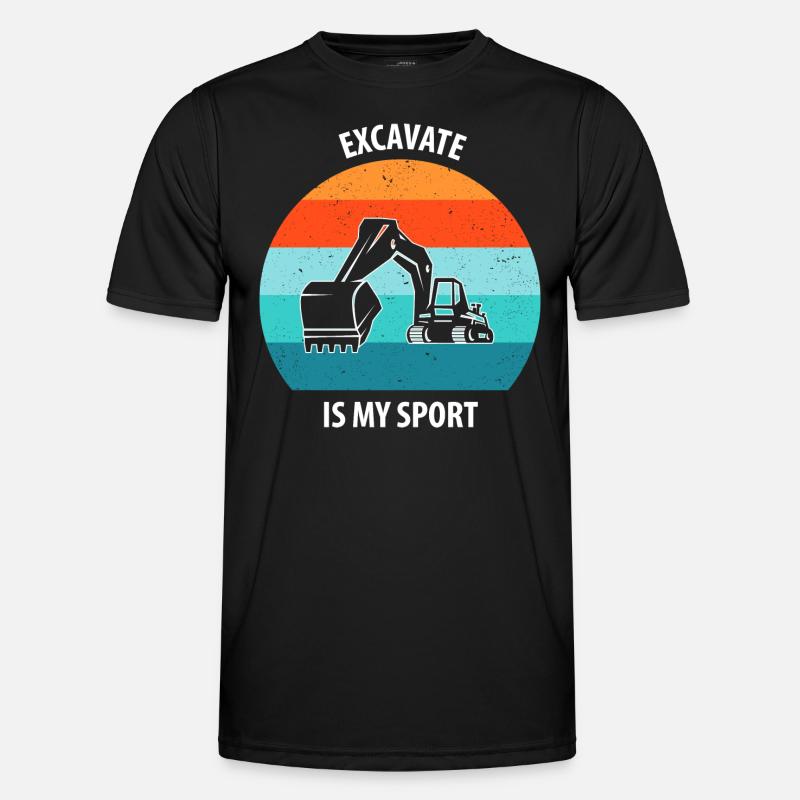 Bagger Baggerfahrer Baggerwagen - Männer Funktions-T-Shirt - Schwarz