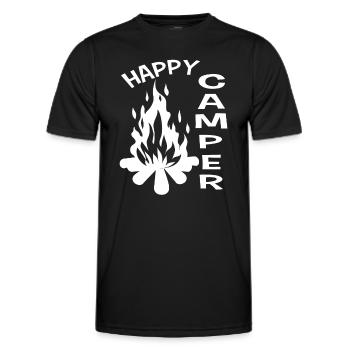Glücklicher Camper - Männer Funktions-T-Shirt - Schwarz - Vorne - AI Model Male 178 dark (178cm)