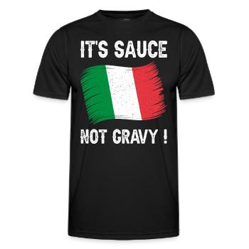 Expression Italienne Humour Sauce - T-shirt sport Homme - noir - Devant - AI Model Male 178 dark (178cm)