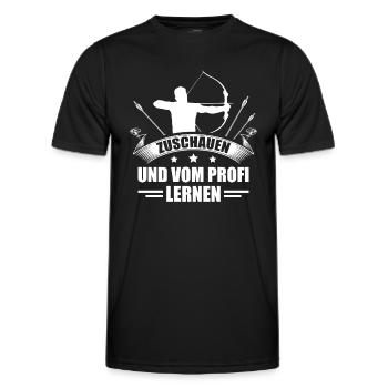 Bogenschießen Zuschauen Lernen Bogenschütze - Männer Funktions-T-Shirt - Schwarz - Vorne - AI Model Male 178 dark (178cm)
