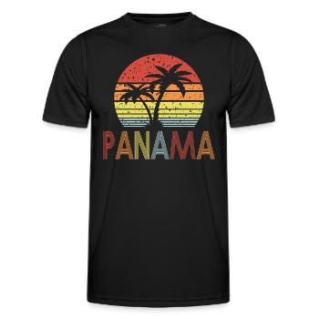 Panama rétro soleil 01 - T-shirt sport Homme - noir - Devant - AI Model Male 178 dark (178cm)