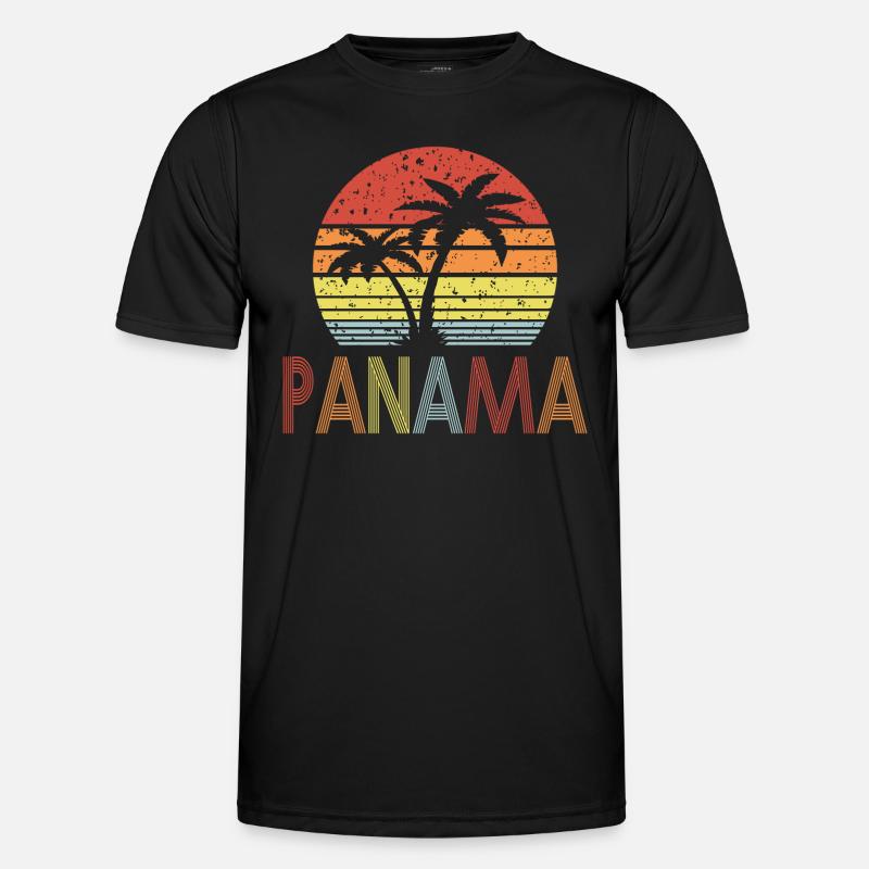 Panama retro sun 01 - Men's Functional T-Shirt - black