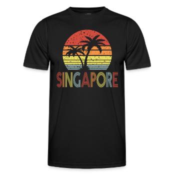Singapour - T-shirt sport Homme - noir - Devant - AI Model Male 178 dark (178cm)