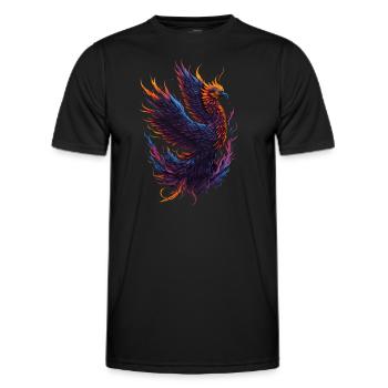 Mythical Phoenix Bird with Flames - Men's Functional T-Shirt - black - Front - AI Model Male 178 dark (178cm)