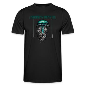 Abgründige Schönheitsqualle - Männer Funktions-T-Shirt - Schwarz - Vorne - AI Model Male 178 dark (178cm)