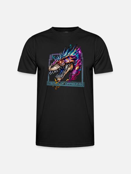 Realm of Dragons: Majestic Dragon - Men's Functional T-Shirt - black