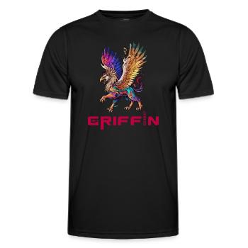 Majestic Griffin - Guardian of the Skies - Men's Functional T-Shirt - black - Front - AI Model Male 178 dark (178cm)
