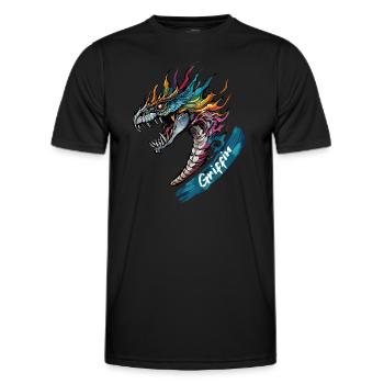 Majestic Griffin - Guardian of the Skies - Men's Functional T-Shirt - black - Front - AI Model Male 178 dark (178cm)