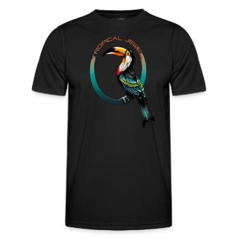 Tropisches Juwel: Tukan-Genuss - Männer Funktions-T-Shirt - Schwarz - Vorne - AI Model Male 178 dark (178cm)