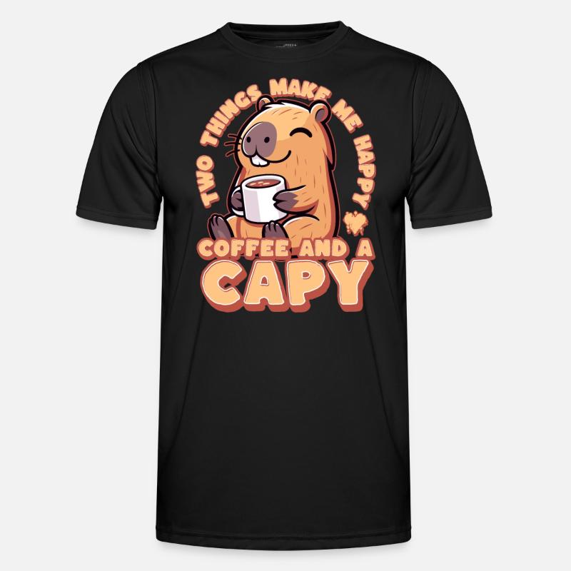 Kaffee Capybara - Coffeebara - Capyrista - Capycin Männer Funktions-T-Shirt
