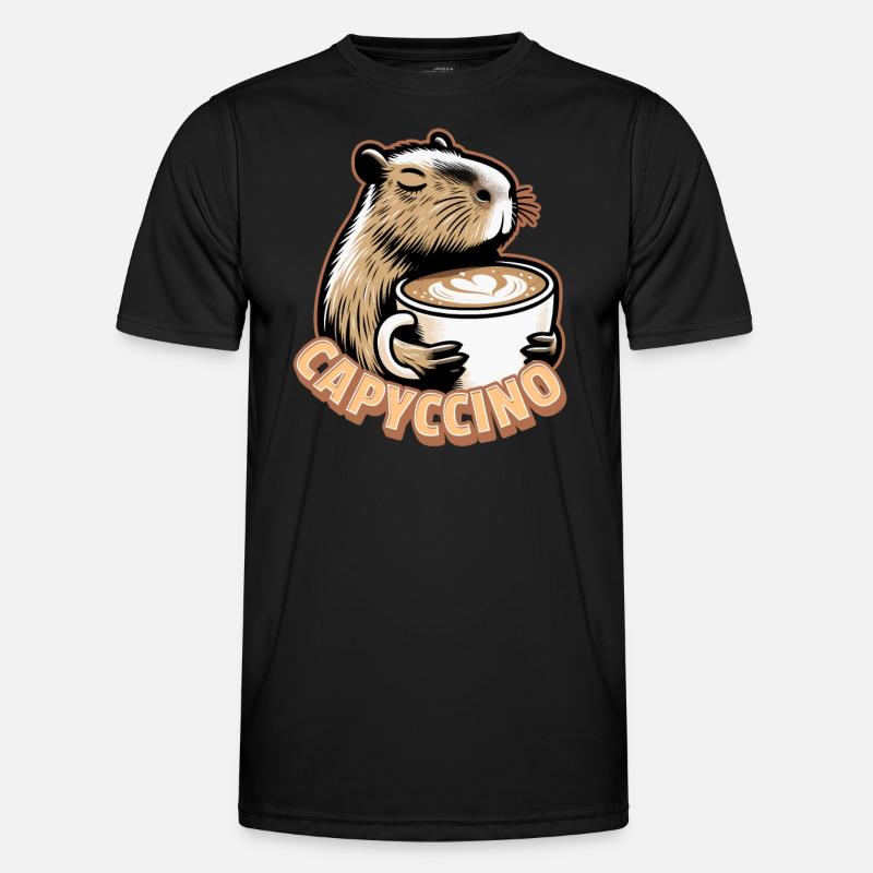 Capycino - Kaffee Capybara - Coffeebara Männer Funktions-T-Shirt