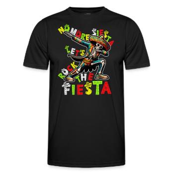 Cinco de Mayo Party Shirt - no more siesta, fiesta - Men's Functional T-Shirt - black - Front - AI Model Male 178 dark (178cm)