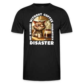 Jeder Morgen ohne Kaffee garantiert eine Katastrophe - Männer Funktions-T-Shirt - Schwarz - Vorne - AI Model Male 178 dark (178cm)