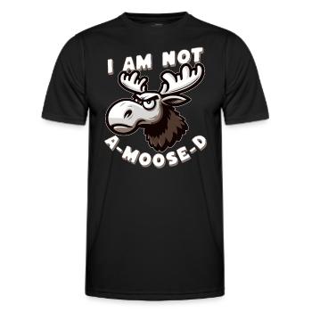 I am not a-moose-d - funny Moose pun - Men's Functional T-Shirt - black - Front - AI Model Male 178 dark (178cm)