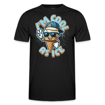 Ich bin cool wie Eis - süßes Kawaii Eiscreme-Maskottchen - Männer Funktions-T-Shirt - Schwarz - Vorne - AI Model Male 178 dark (178cm)
