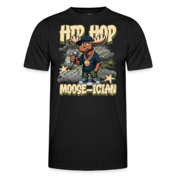 Hip Hop Musician - Moose-ician - Rapper cool - Men's Functional T-Shirt - black - Front - AI Model Male 178 dark (178cm)