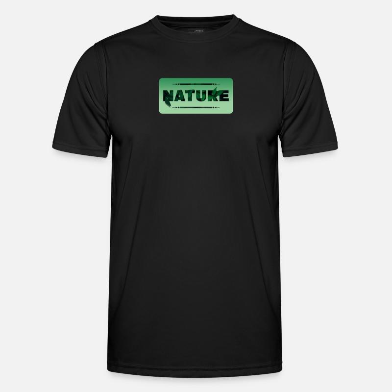 Nature Leaf Text - Men's Functional T-Shirt - black