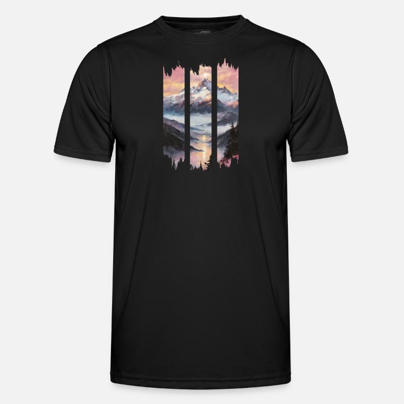 Triptychon Bergdämmerung Männer Funktions-T-Shirt