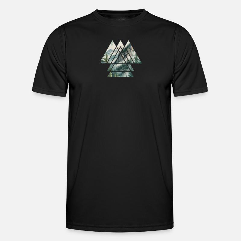Triangular Mountain Vista - Men's Functional T-Shirt - black