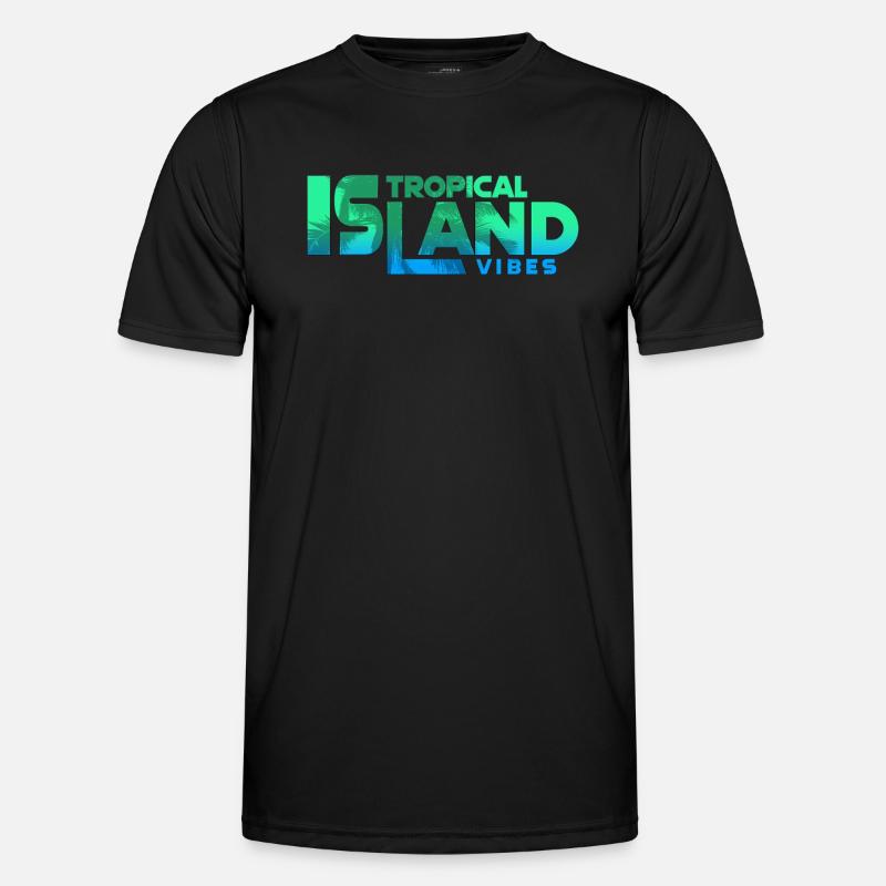 Tropical Island Vibes Gradient Text - Männer Funktions-T-Shirt - Schwarz