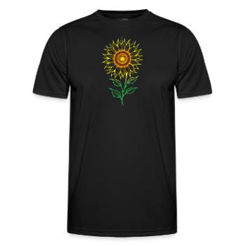 Stylized Sunflower Glow - Men's Functional T-Shirt - black - Front - AI Model Male 178 dark (178cm)