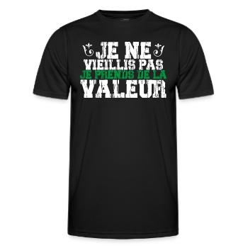 Je ne vieillis pas cadeau - T-shirt sport Homme - noir - Devant - AI Model Male 178 dark (178cm)