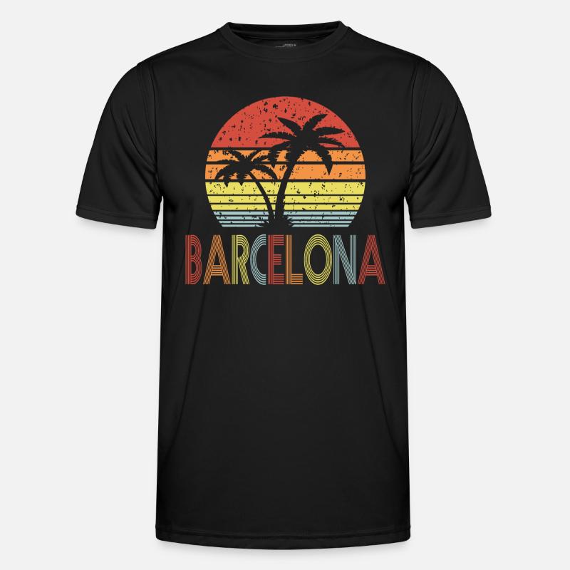 Barcelone Rétro soleil 01 T-shirt sport Homme