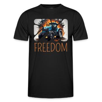 Freedom Traktor Freedom Farming Farmer - Männer Funktions-T-Shirt - Schwarz - Vorne - AI Model Male 178 dark (178cm)