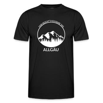 Allgäu Urlaub Wandern Berge Spruch - Männer Funktions-T-Shirt - Schwarz - Vorne - AI Model Male 178 dark (178cm)