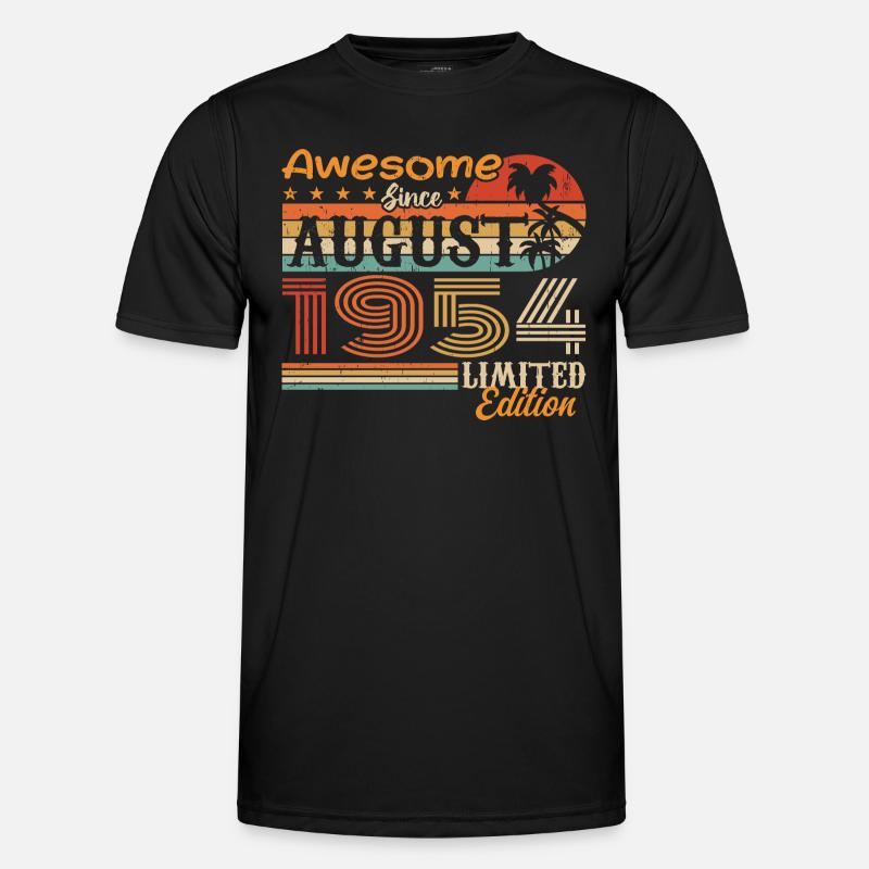 1954 August Geschenkidee August 1954 - Männer Funktions-T-Shirt - Schwarz
