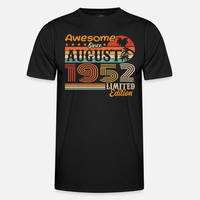 1952 August Geschenkidee August 1952 - Männer Funktions-T-Shirt - Schwarz
