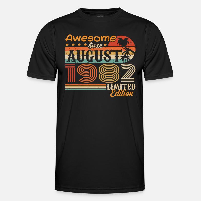 1982 August Geschenkidee August 1982 - Männer Funktions-T-Shirt - Schwarz