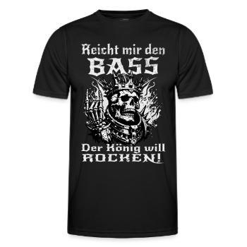 Reicht mir den Bass, der König will rocken! Rock - Männer Funktions-T-Shirt - Schwarz - Vorne - AI Model Male 178 dark (178cm)