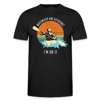 Whitewater And Kayaking I'm On Whitewater Kayaking - Men's Functional T-Shirt - black - Front - AI Model Male 178 dark (178cm)