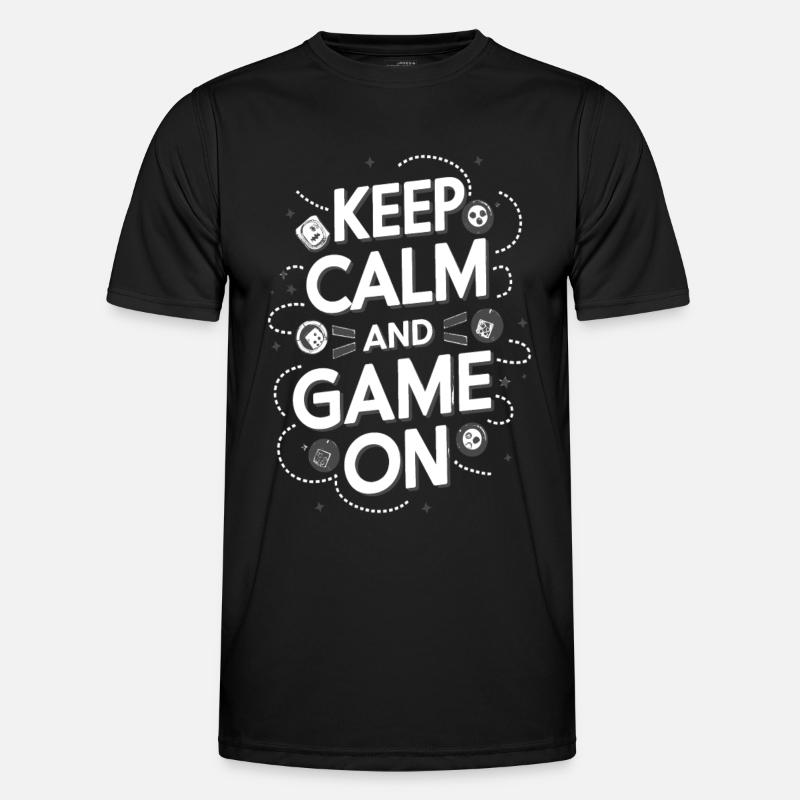 KEEP CALM AND GAME ONE - Men's Functional T-Shirt - black