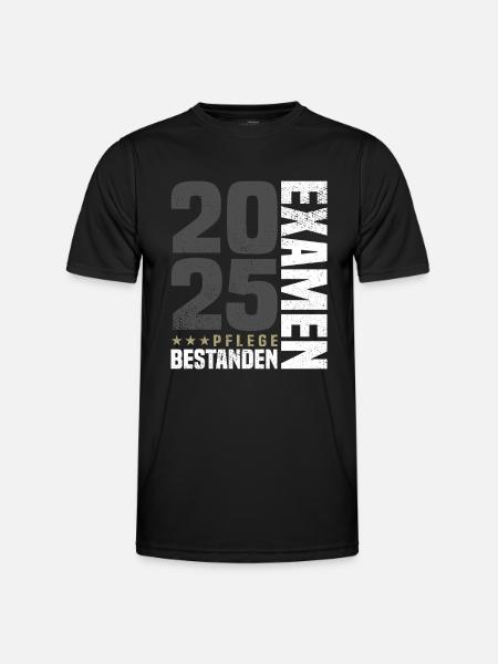 Pflege Examen Bestanden 2025 - Männer Funktions-T-Shirt - Schwarz
