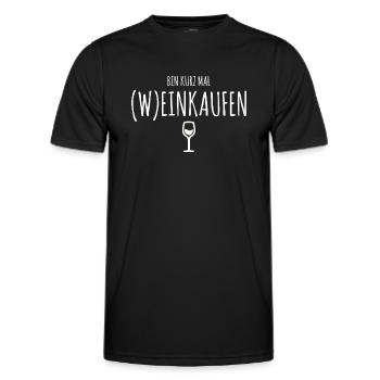 Bin Kurz Mal Weinkaufen Weißwein - Männer Funktions-T-Shirt - Schwarz - Vorne - AI Model Male 178 dark (178cm)