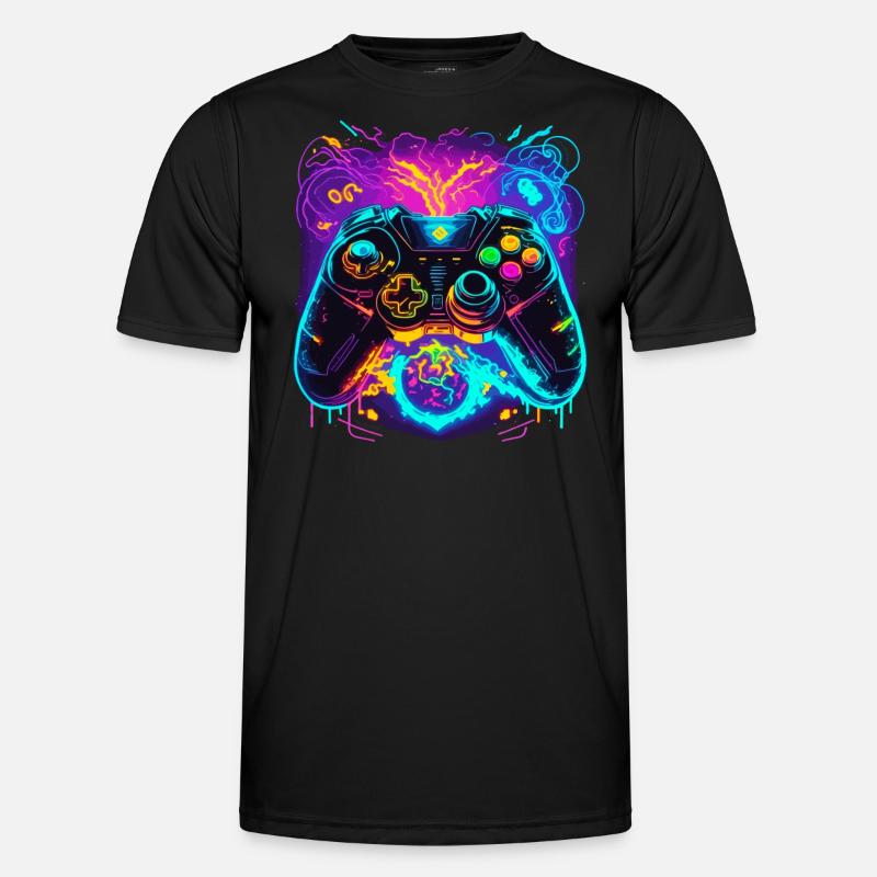 Power Graffiti Gaming Controller - Men's Functional T-Shirt - black
