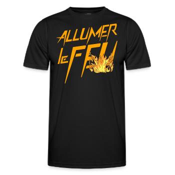 Allumer le feu - T-shirt sport Homme - noir - Devant - AI Model Male 178 dark (178cm)