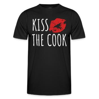 Embrasser le cuisinier - kochen - Spruch - T-shirt sport Homme - noir - Devant - AI Model Male 178 dark (178cm)