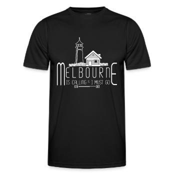 Melbourne Australie Citation - T-shirt sport Homme - noir - Devant - AI Model Male 178 dark (178cm)