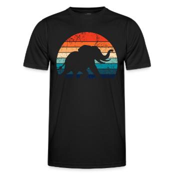 Elefant - Großwild, Stoßzahn, Elfenbein - Männer Funktions-T-Shirt - Schwarz - Vorne - AI Model Male 178 dark (178cm)