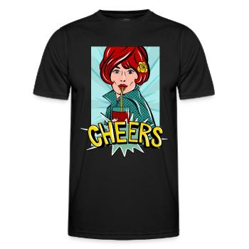 Cheers Popart - Männer Funktions-T-Shirt - Schwarz - Vorne - AI Model Male 178 dark (178cm)