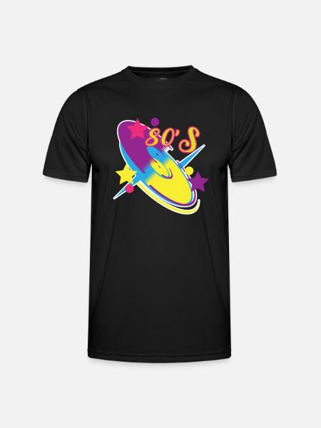 80's Disc - Männer Funktions-T-Shirt - Schwarz
