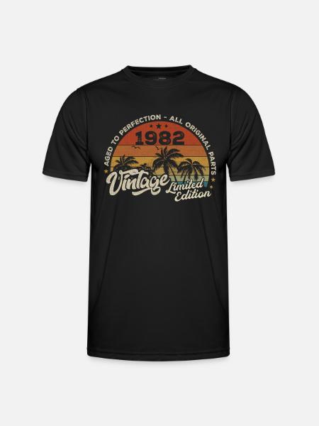 Millésime 1982 Anniversaire Rétro 1982 - T-shirt sport Homme - noir
