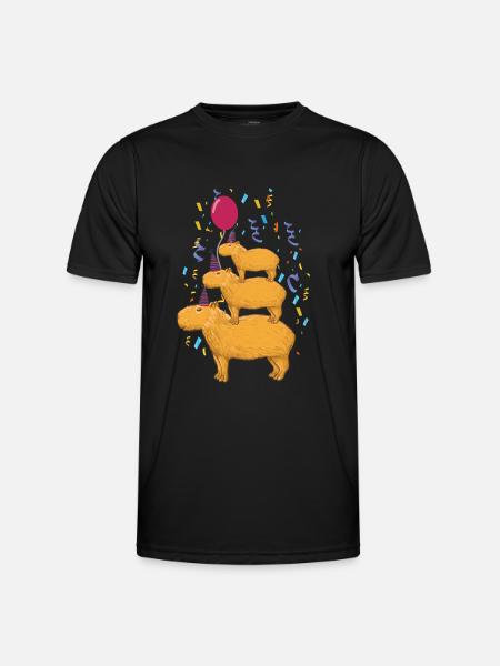 Capybara Birthday - Men's Functional T-Shirt - black