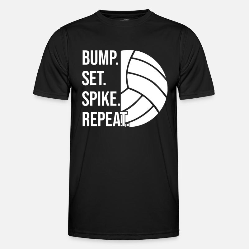Bump Set Spike Repeat Volleyball - Männer Funktions-T-Shirt - Schwarz